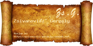 Zsivanović Gergely névjegykártya